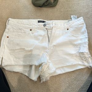 White denim shorts
